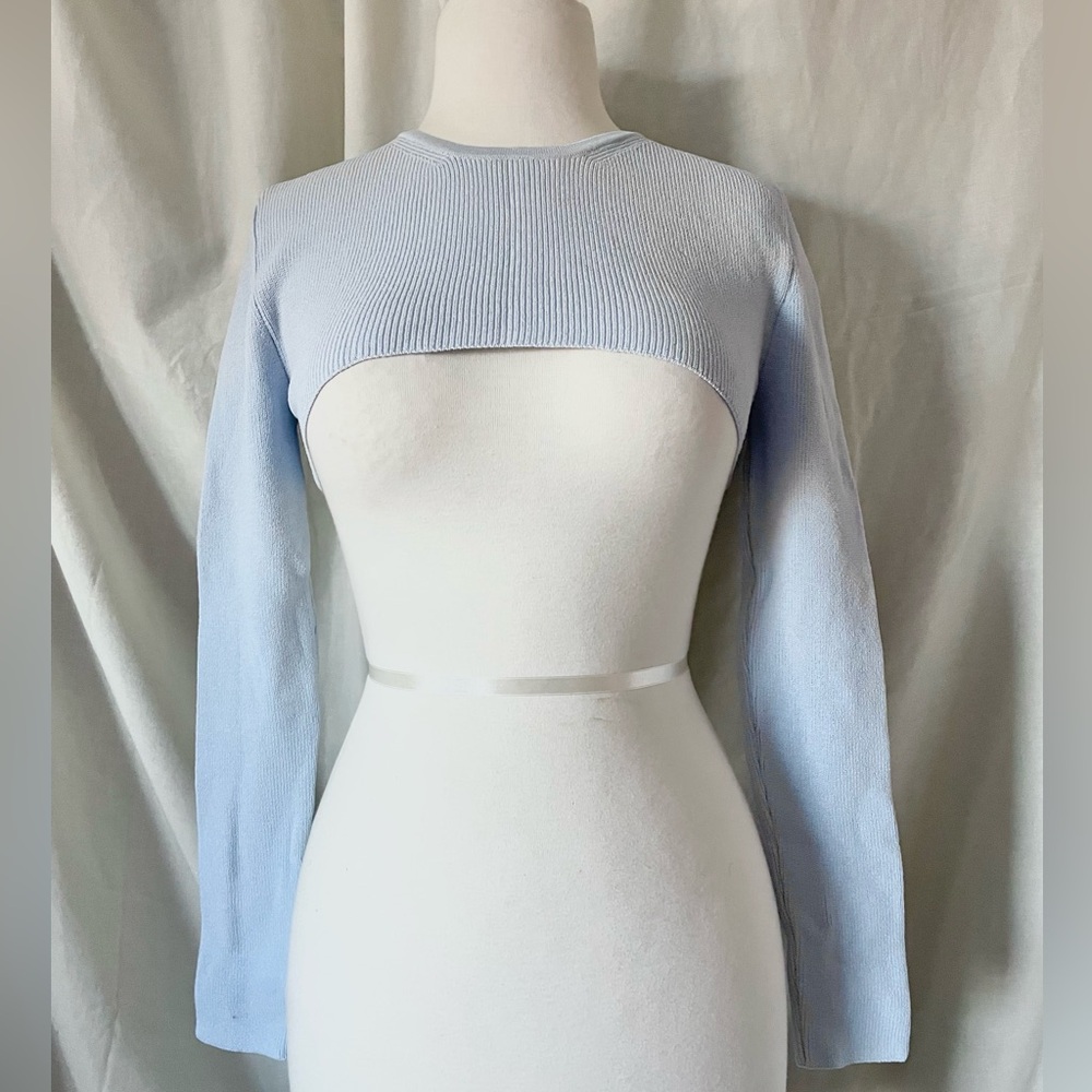 Zara Ice Blue Arm Warmer Crop sz M NWT 🧊 ❄️